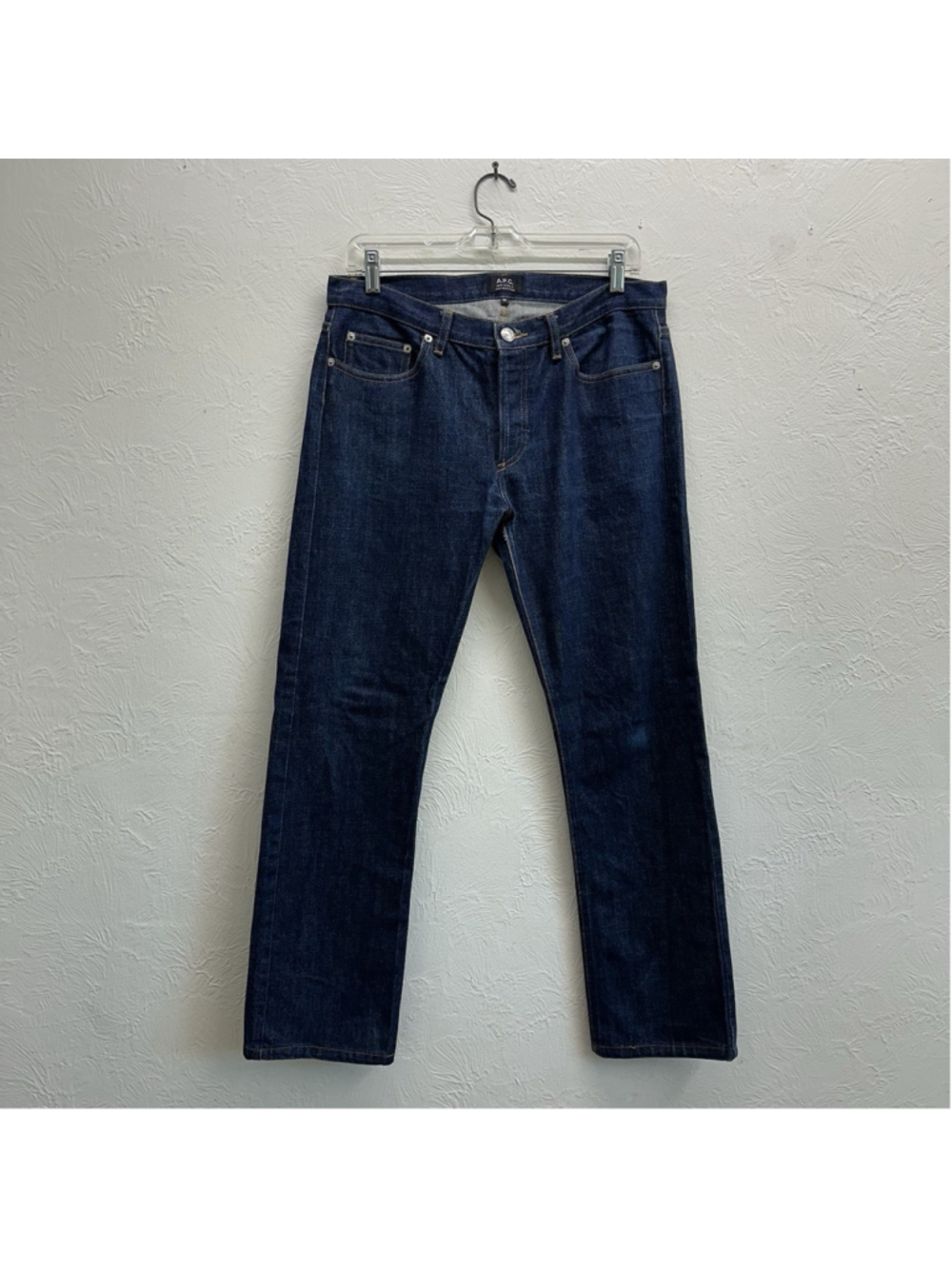 A.P.C. Mens Raw Denim Slim Straight Jeans Size 32x28 Macau Indigo Blue Selvedge